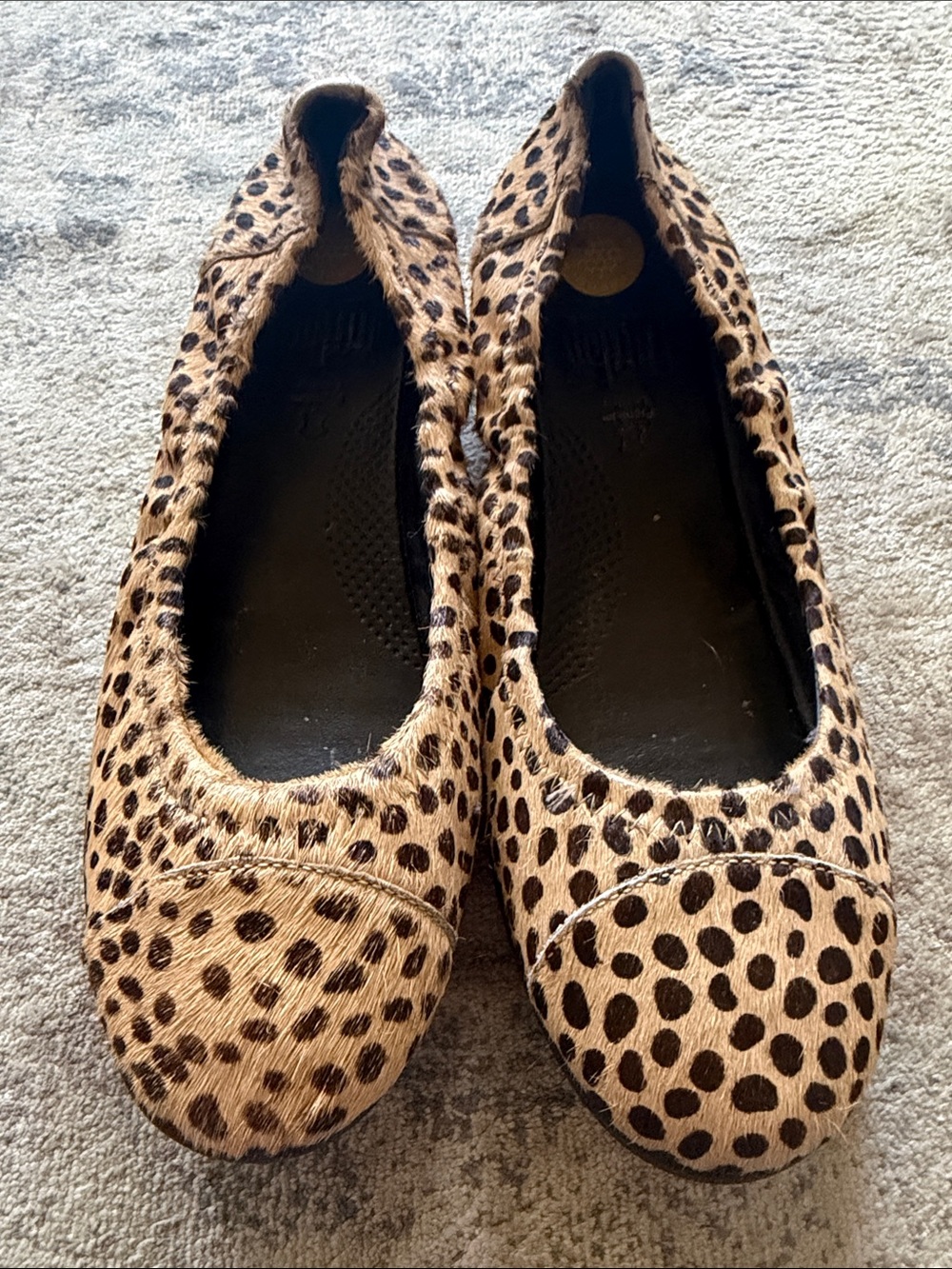 FIT FLOP Leopard Print Women's Ballet Flats - Tan and Black Sz 8 EU 39